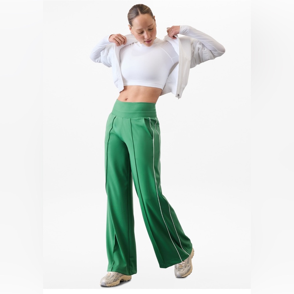 Athleta Venice High Rise Track Stripe Wide Leg Pant
